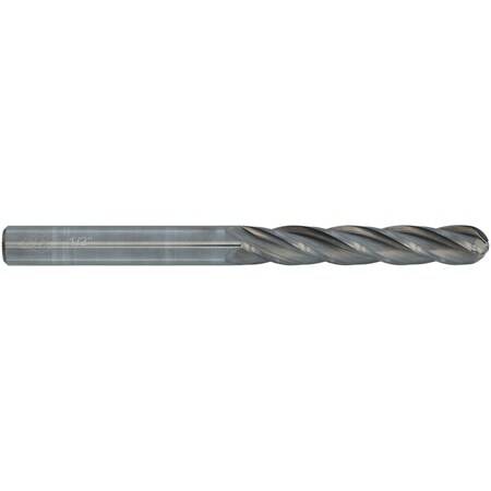 Cgs Tool 4 Flute Xl Length Ball End Mill 1/4"Dia 1-1/2"Loc 4"Oal 842-2500
